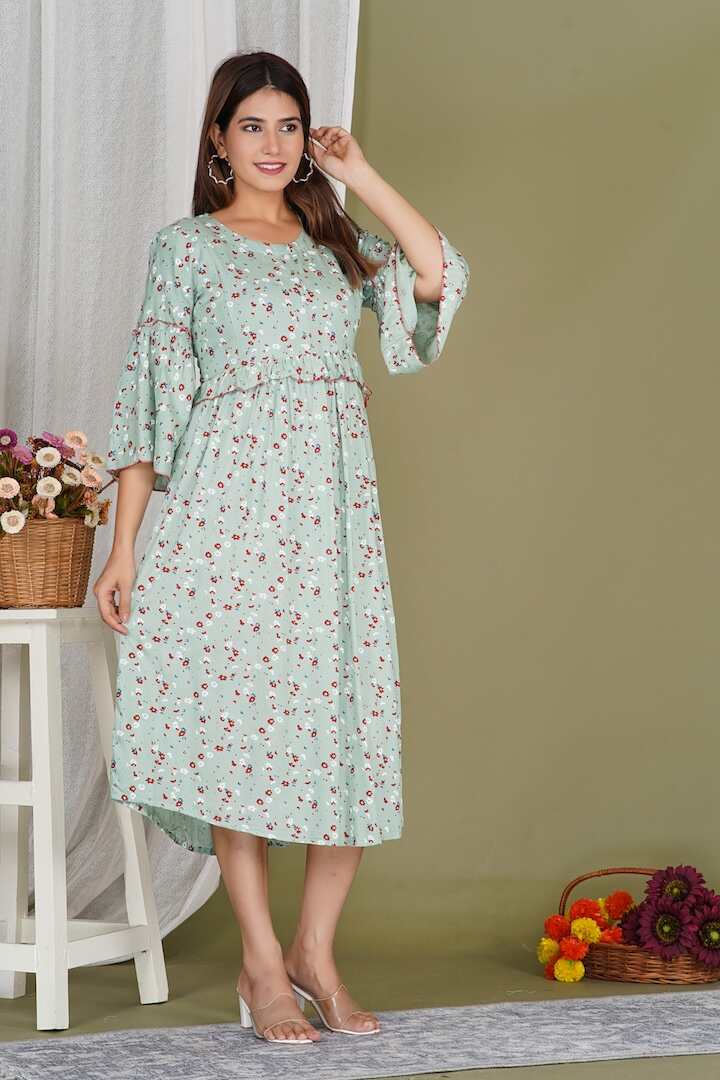 Sage Garden Floral Feeding Dress