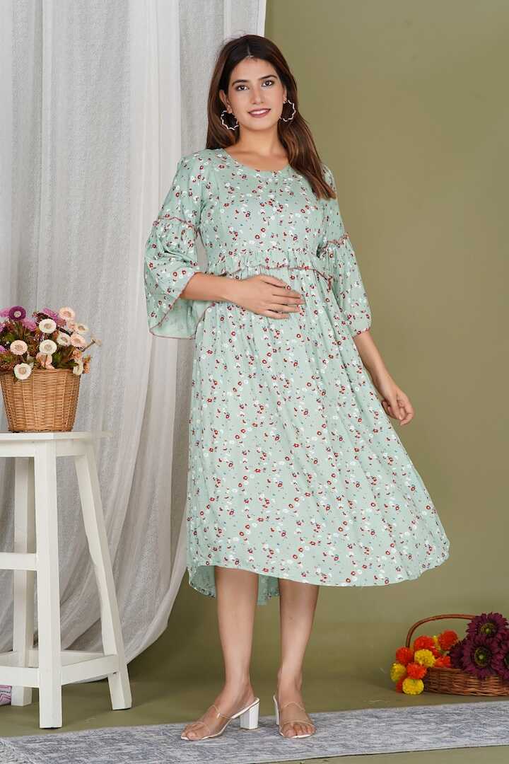 Sage Garden Floral Feeding Dress