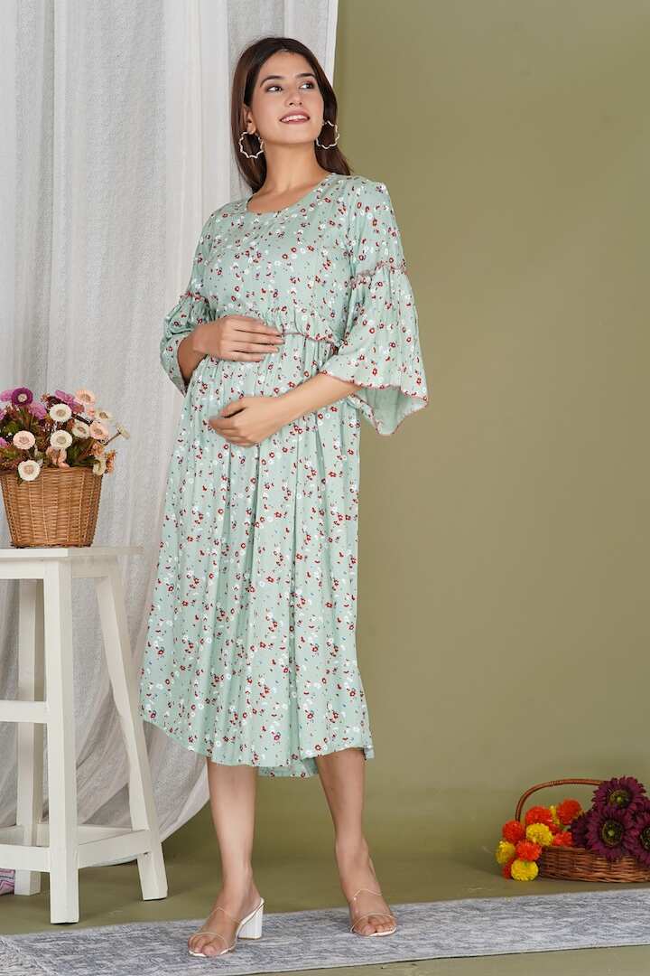 Sage Garden Floral Feeding Dress