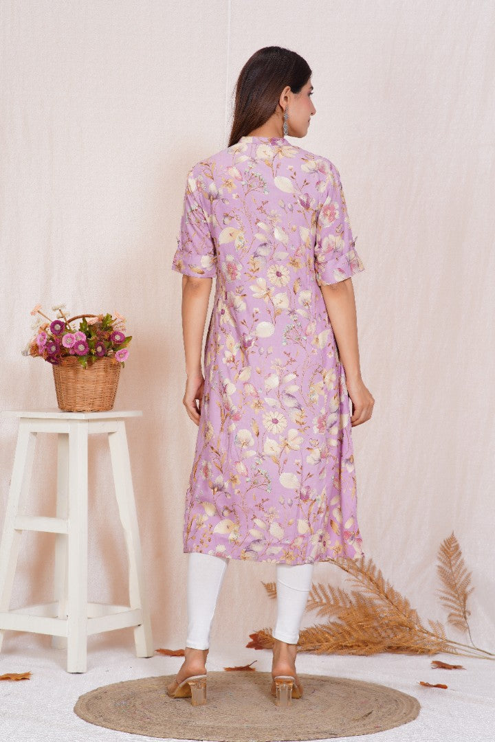 Soft Violet A line Feeding Kurta