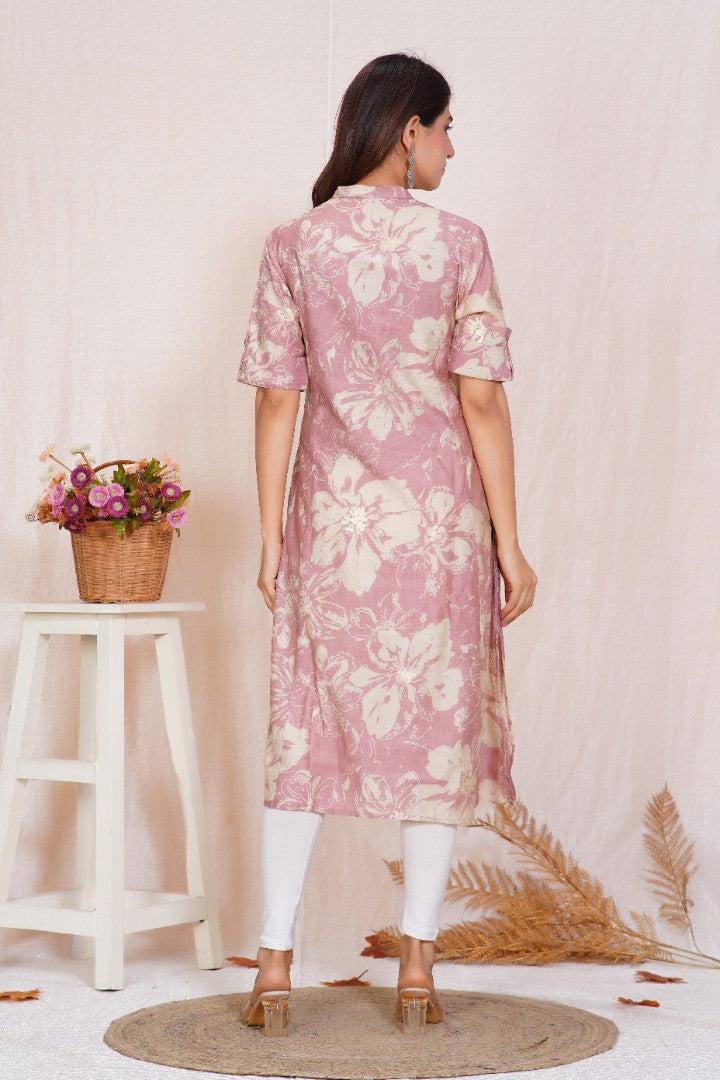 Misty Lilac A Line  Feeding Kurta
