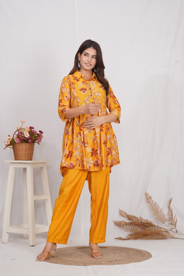 Turmeric Yellow Maternity Coord Set