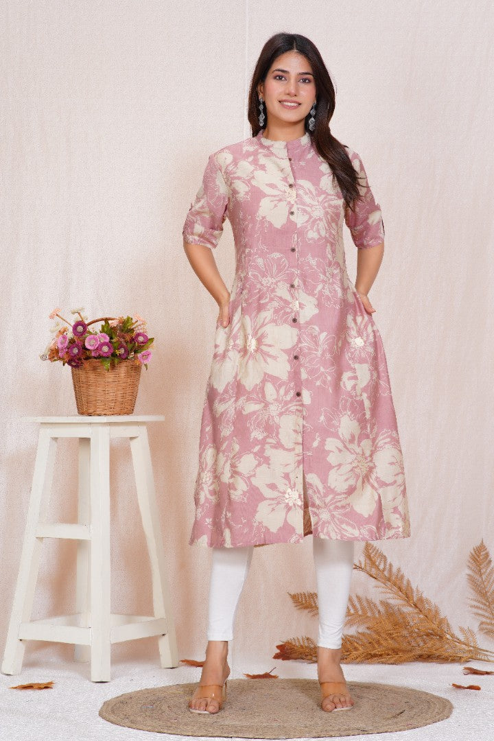 Misty Lilac A Line  Feeding Kurta