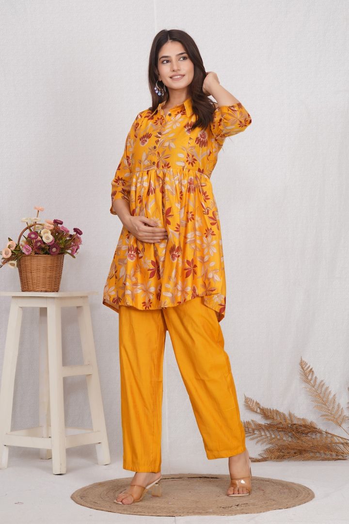 Turmeric Yellow Maternity Coord Set
