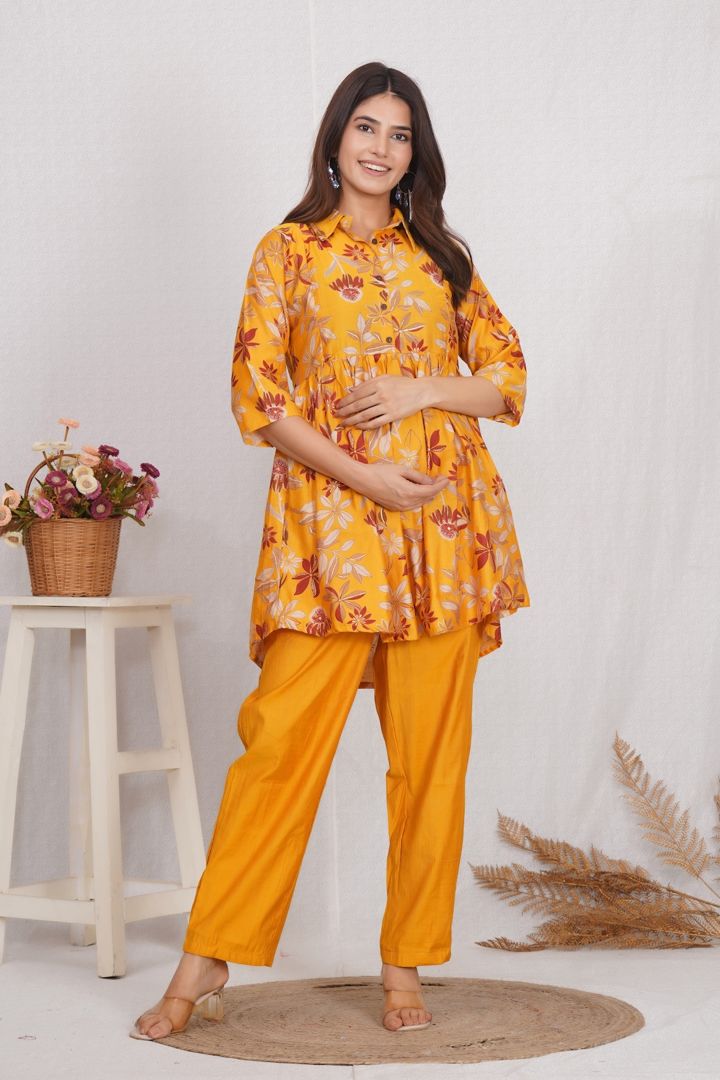 Turmeric Yellow Maternity Coord Set