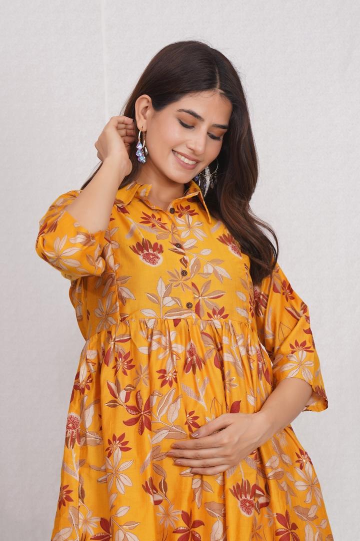 Turmeric Yellow Maternity Coord Set