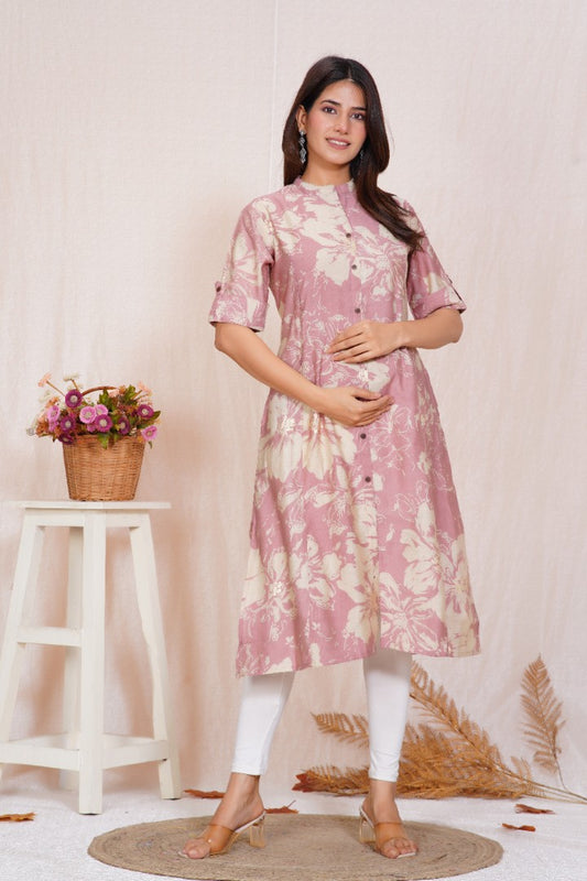 Misty Lilac A Line  Feeding Kurta