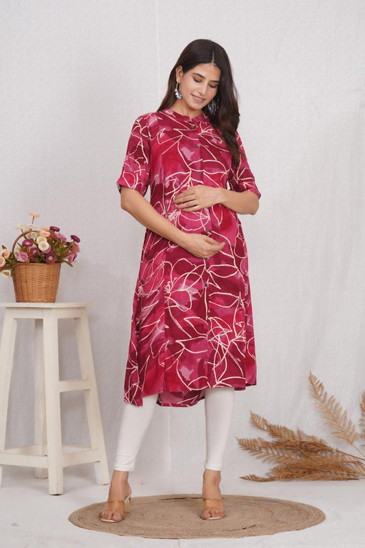 Charming Pink Feeding Kurti