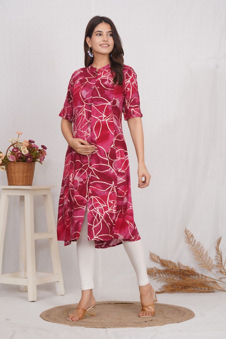 Charming Pink Feeding Kurti