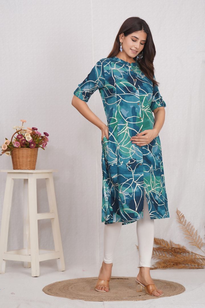 Sapphire Blue Feeding Kurti