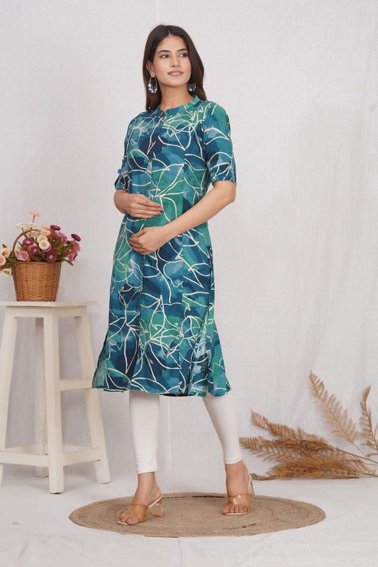 Sapphire Blue Feeding Kurti
