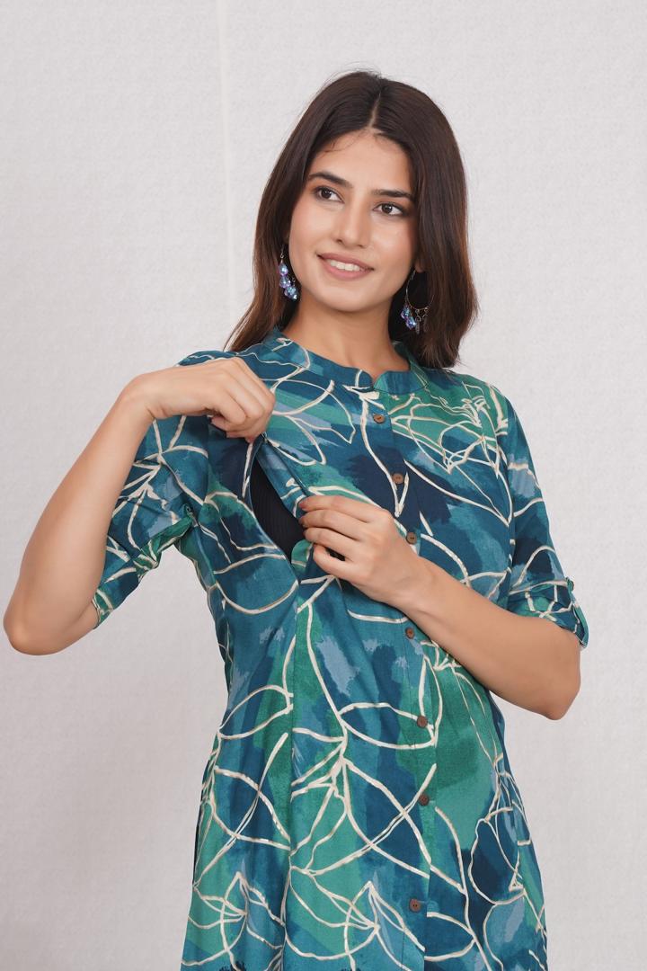 Sapphire Blue Feeding Kurti