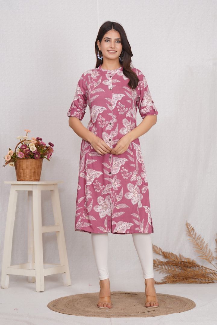 Dusty Brown Maternity Kurti