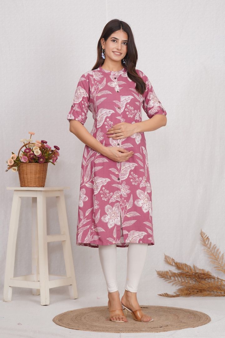 Dusty Brown Maternity Kurti