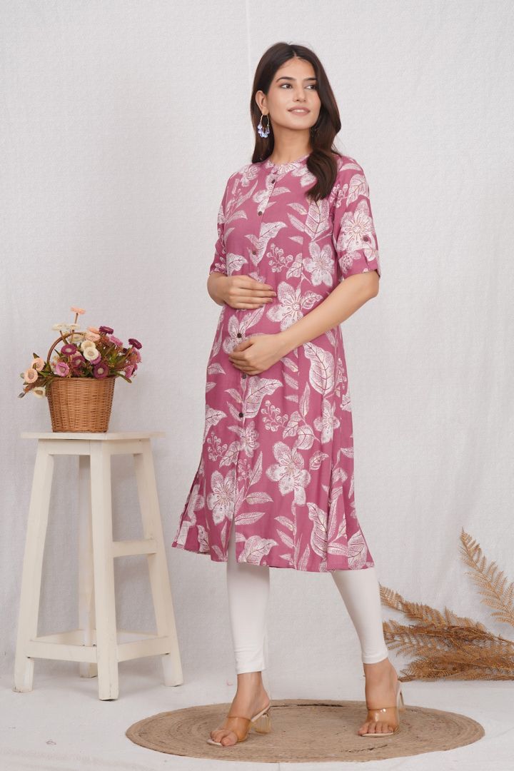 Dusty Brown Maternity Kurti