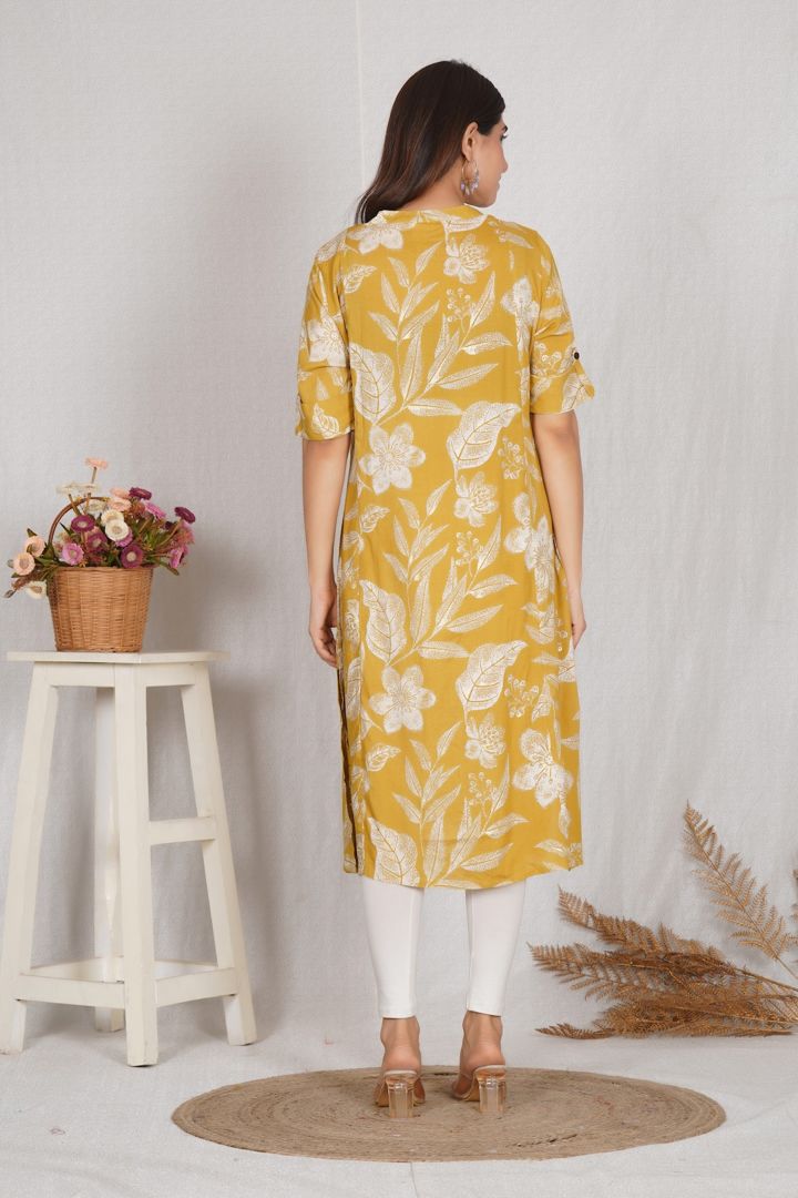 Butterscotch Yellow Maternity Kurti