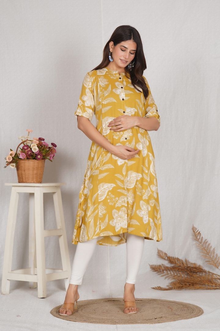 Butterscotch Yellow Maternity Kurti