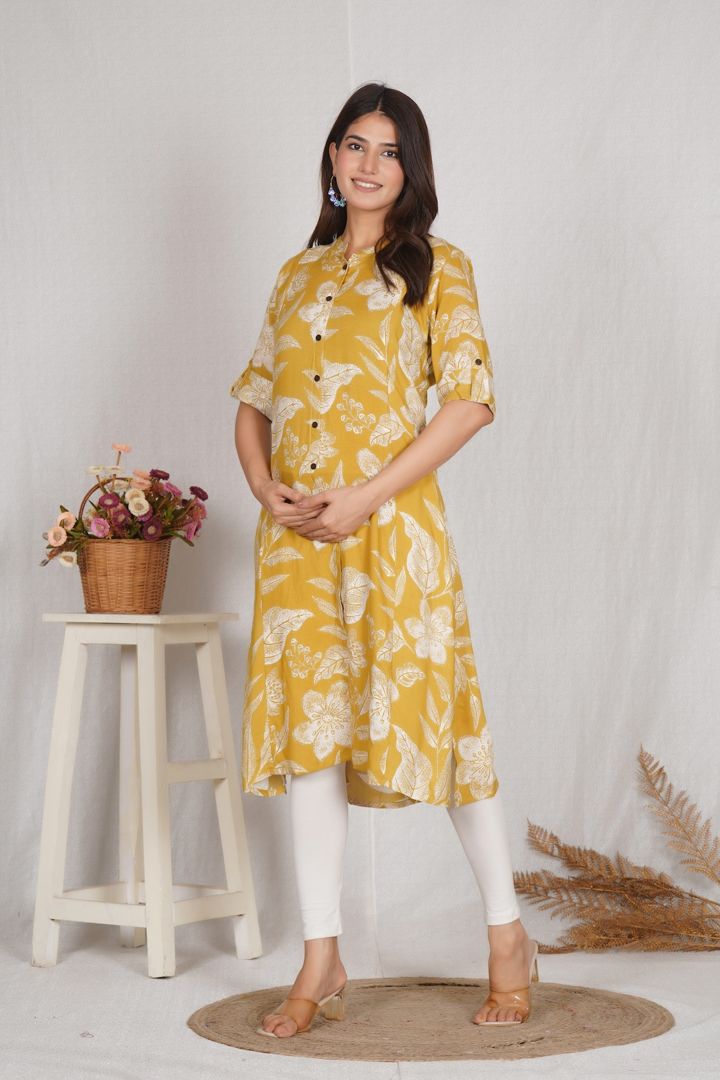 Butterscotch Yellow Maternity Kurti