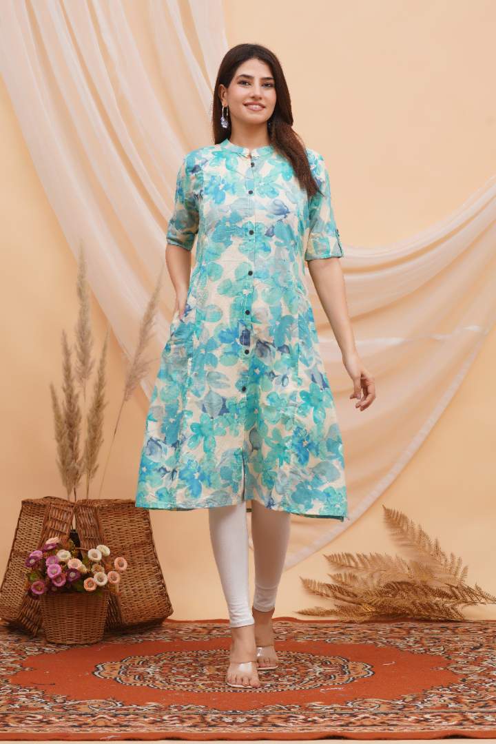Surf Blue Maternity A Line Kurta