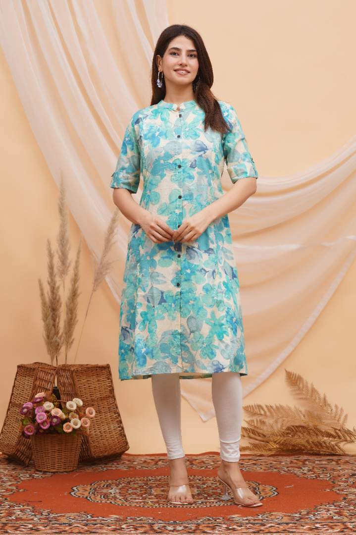 Surf Blue Maternity A Line Kurta
