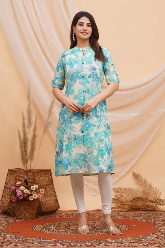 Surf Blue Maternity A Line Kurta