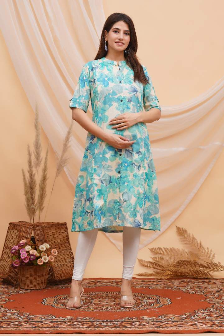 Surf Blue Maternity A Line Kurta