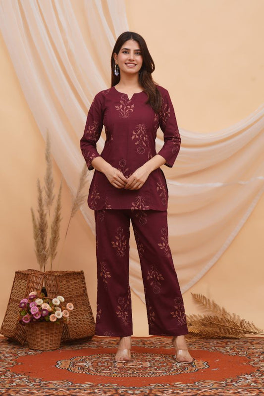 Grape Wine Feeding Coord Set