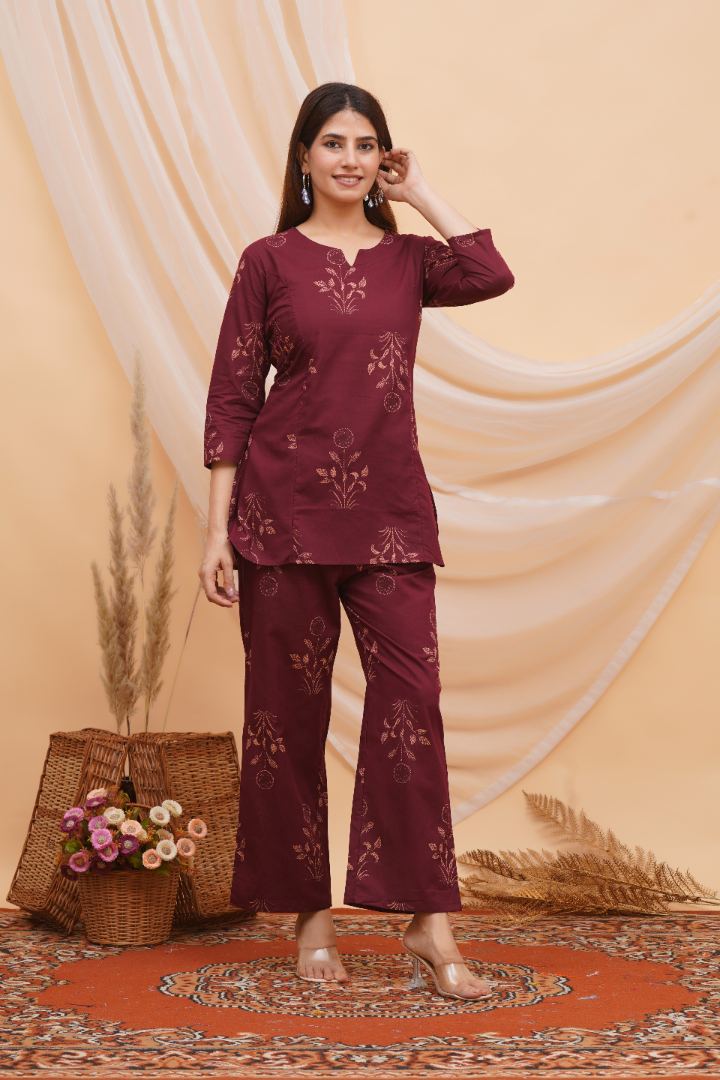 Grape Wine Feeding Coord Set