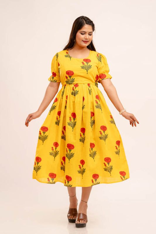 Mellow Yellow Zipless Feeding Dress