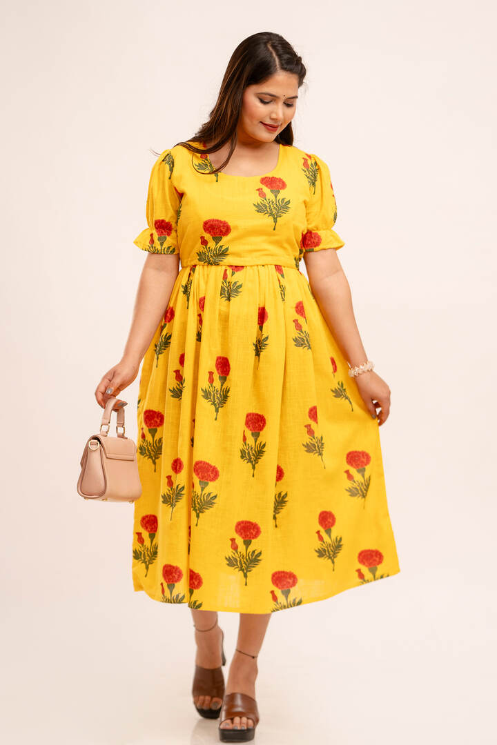 Mellow Yellow Zipless Feeding Dress