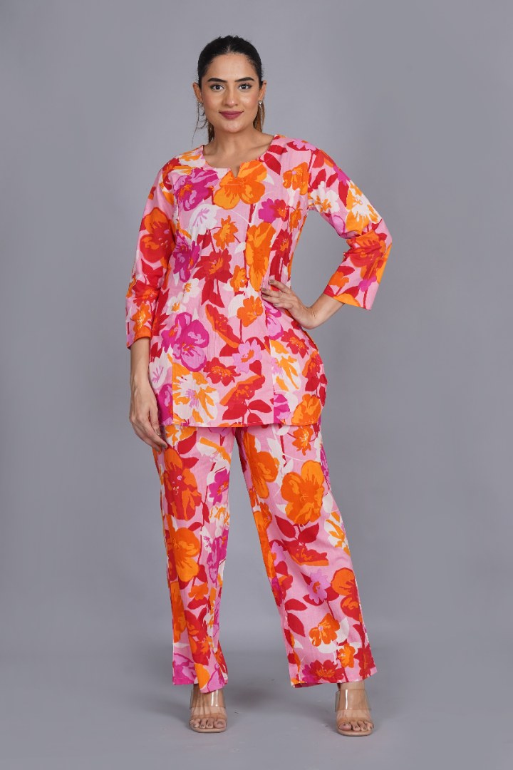 Multi Floral Post Partum Feeding Coord Set
