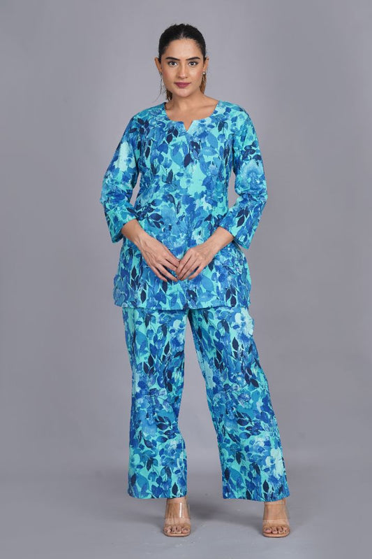 Azure Blue Post Partum Feeding Coord Set