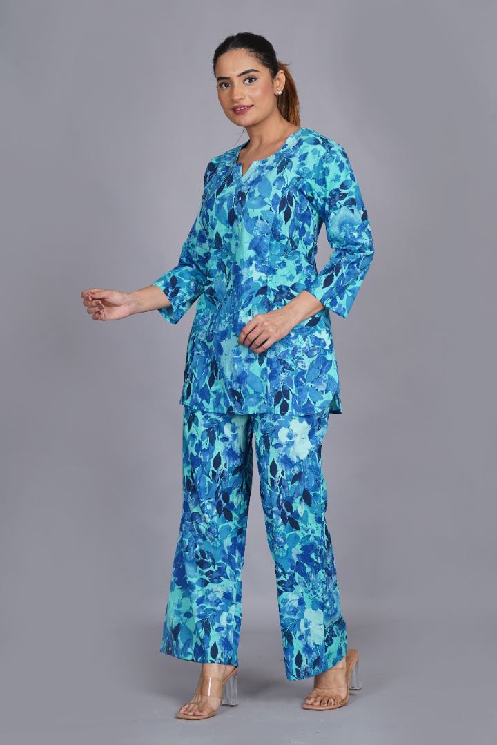 Azure Blue Post Partum Feeding Coord Set