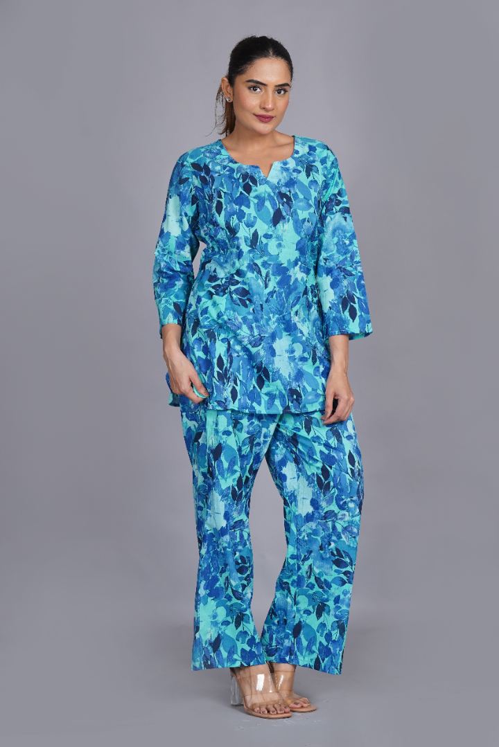Azure Blue Post Partum Feeding Coord Set