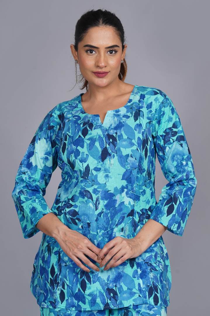 Azure Blue Post Partum Feeding Coord Set