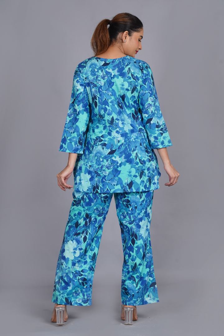 Azure Blue Post Partum Feeding Coord Set