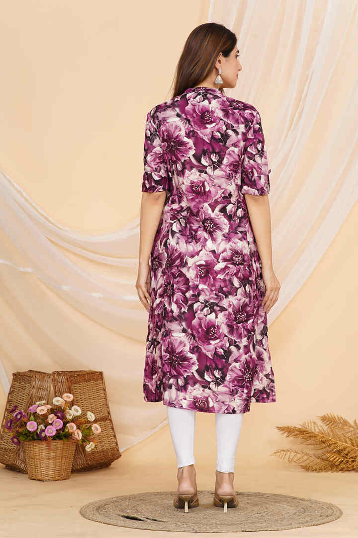 Luxury Purple Floral Feeding Kurta