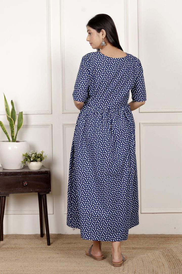 Polka Dot Maternity Feeding Dress