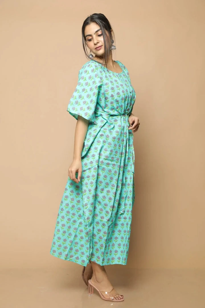 Teal Ethnic Non Feeding Kaftan