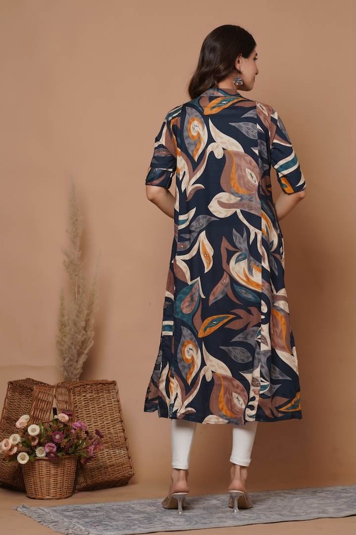 Tribal Printed Blue Feeding Kurti