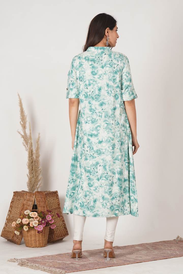 Dreamy Blue Printed Feeding Kurta