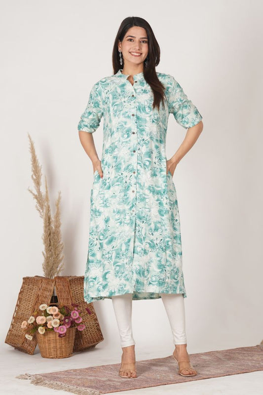 Dreamy Blue Printed Feeding Kurta