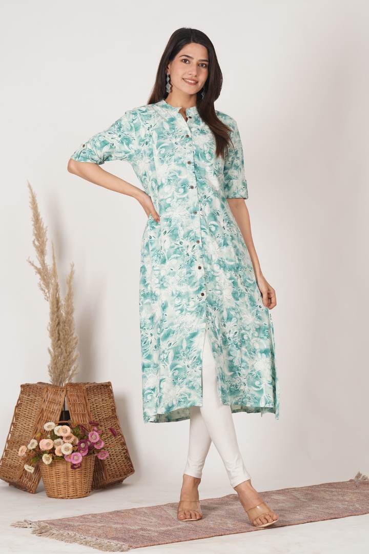 Dreamy Blue Printed Feeding Kurta