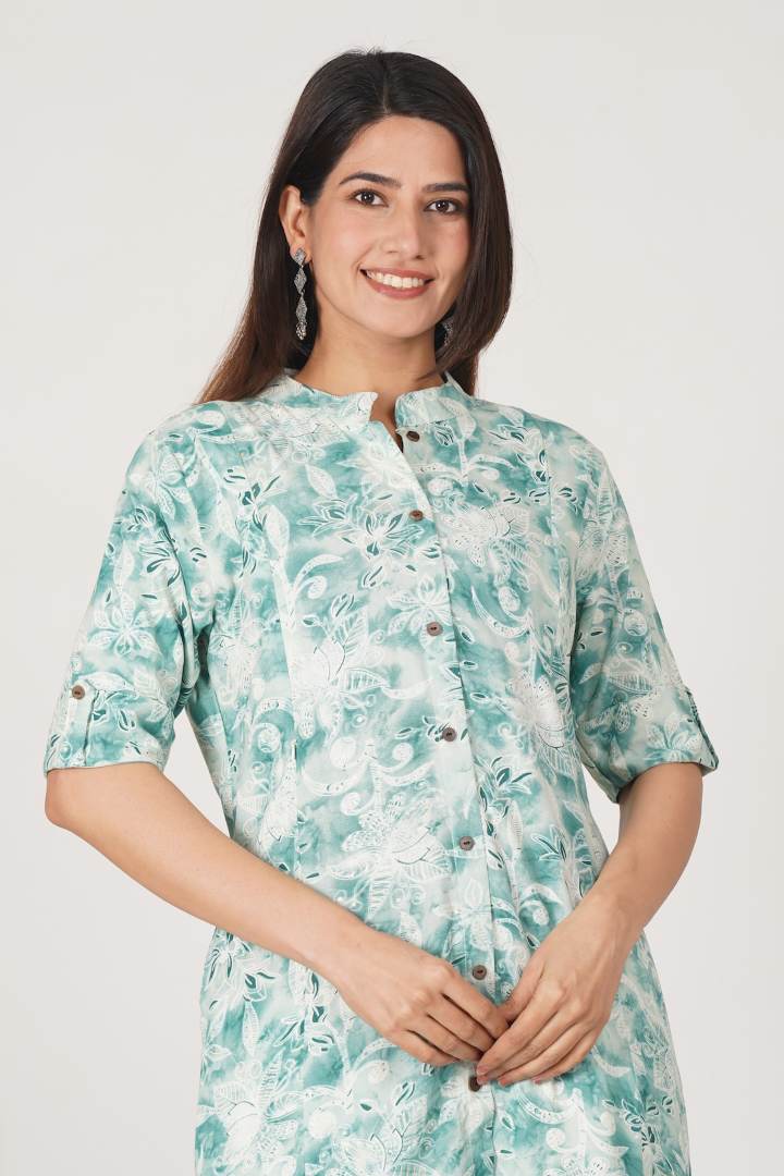 Dreamy Blue Printed Feeding Kurta