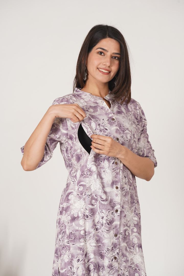 Heather Violet Feeding Kurta