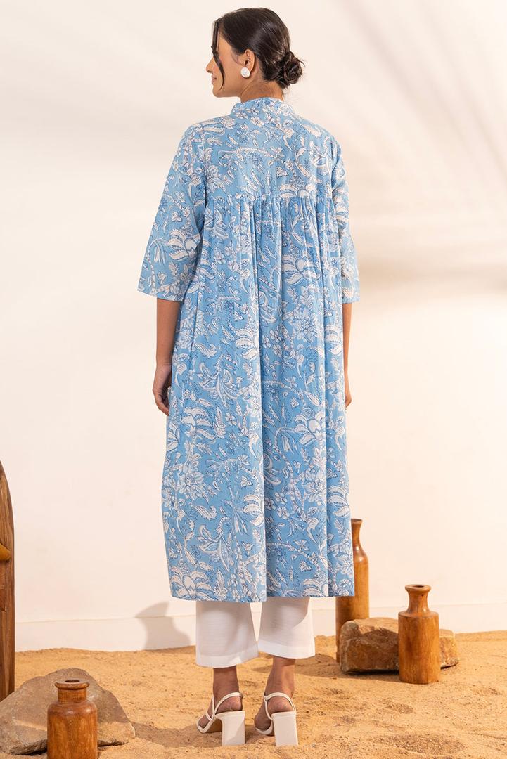 Sky Blue Alia Cut Feeding Kurta