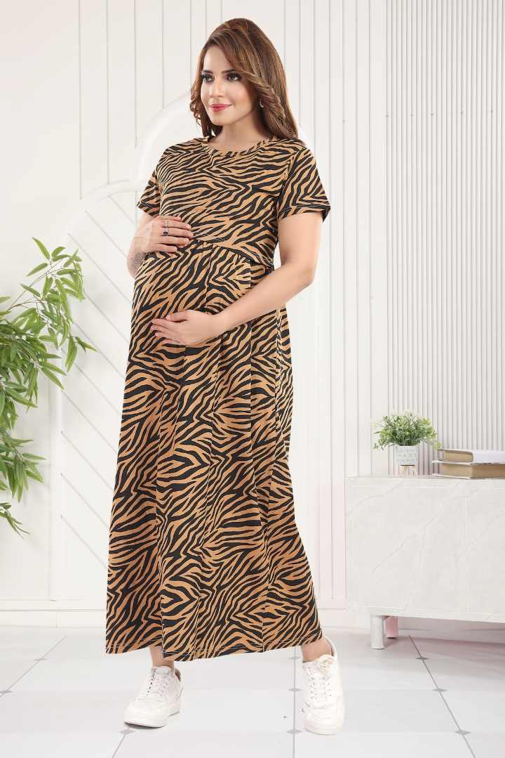 Animal Print Zipless Feeding Nightie