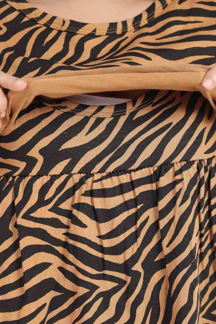 Animal Print Zipless Feeding Nightie