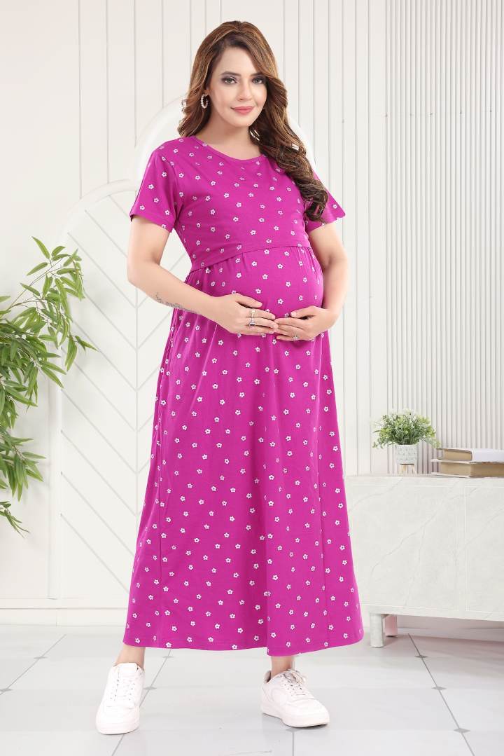 Grape Jam Foil Print Zipless Nightie