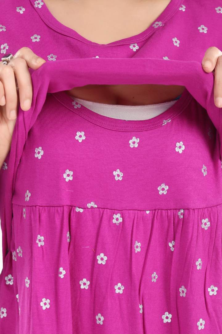 Grape Jam Foil Print Zipless Nightie